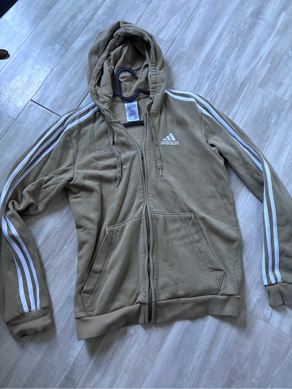 adidas Olive Green Zip-Up Hoodie